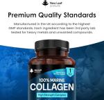 Pure Marine Collagen 100% Marine Collagen Type 1 Hydrolysed Collagen Peptides Enhanced with Hyaluronic Acid & Vitamin C -Essential Amino Acids - Collagen Supplements for Women and Men, 60 Capsules