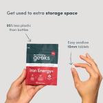 Iron Tablets High Strength - Energy Tablets with Vitamin C, B12 & Folic Acid - 120 Vegan Iron Supplements for Women and Men - 14mg - Enhanced Energy Support & Increased Absorption - UK Made