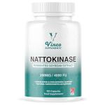 Vinco Nattokinase 120 Capsules - 4000 FU - 200mg - High Strength Japanese Natto - Supports Heart Health & Circulation - Non-GMO & Gluten Free - Made in The UK