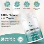 Vinco Nattokinase 120 Capsules - 4000 FU - 200mg - High Strength Japanese Natto - Supports Heart Health & Circulation - Non-GMO & Gluten Free - Made in The UK