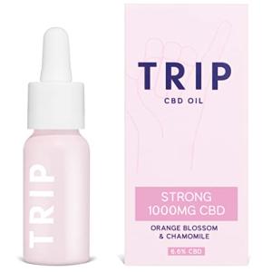 TRIP CBD Oil 1000mg (High Strength), Orange Blossom, Vegan, 100% Natural, Flavoured CBD Oil Blended with MCT Coconut Oil (Pack of 1)