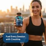 Creatine Monohydrate 3000mg - 270 Vegan Tablets - 3 Months Supply - Micronised for Easy Absorption - Creatine Monohydrate Powder Tablets for Men & Women - Unflavoured, Keto-Friendly & Gluten-Free