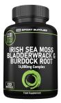 Sea Moss Complex 14,000mg Extract Including Bladderwrack & Burdock Root - 120 High Strength Capsules Providing 120 Day Supply - North Atlantic Irish Sea Moss Supplement - Vegan & UK Made