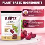 Govixed Beets Ultimate Heart Health Chews for Blood Pressure Support, with Beetroot Powder, CoQ10, B Vitamins & Grapeseed, Pomegranate Berry, 60 Soft Chews