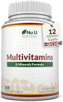 Nu U Nutrition - A-Z Multivitamin Tablets for Men & Women - 365 Tablets - 12 Month Supply - 25 High Strength Essential Multivitamins & Minerals Including Iron, Zinc, Vitamin B12 & D3 - Made in The UK
