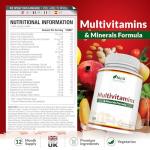 Nu U Nutrition - A-Z Multivitamin Tablets for Men & Women - 365 Tablets - 12 Month Supply - 25 High Strength Essential Multivitamins & Minerals Including Iron, Zinc, Vitamin B12 & D3 - Made in The UK