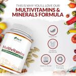 Nu U Nutrition - A-Z Multivitamin Tablets for Men & Women - 365 Tablets - 12 Month Supply - 25 High Strength Essential Multivitamins & Minerals Including Iron, Zinc, Vitamin B12 & D3 - Made in The UK