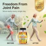 Turmeric and Black Pepper Capsules for Anti-Inflammatory and Joint Pain Relief - 180 Organic Capsules - High Strength Turmeric Curcumin Supplement with Added Black Pepper and Ginger - Made in UK