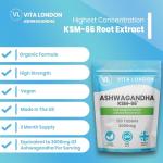 Ashwagandha KSM-66 High Strength Tablets 3000mg | 2 Month Daily Supply | 120 Organic Supplement Tablet (Not Capsule, Gummies or Powder) | Made in UK | Vegan