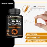 Organic Turmeric Capsules High Strength and Black Pepper with Active Curcumin with Ginger 1380mg - Advanced Tumeric - Each 120 Veg Capsule is Organic (2 Capsules per Serving)