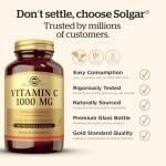 Solgar Vitamin C 1000mg - Healthy Immune System - Helps Fight Free Radicals - Vegan - Pack of 100 Capsules