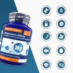 Zipvit Magnesium 500mg of Elemental, High-Strength Magnesium Supplement, 3 Month Supply, 90 Vegan Tablets, Supports Muscle, Bone & Energy