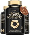 Organic Ashwagandha High Strength - 1000mg Ashwaganda 120 Capsules - Natural Support for Calm & Balance - Pure Root Powder with Black Pepper - Enhanced Absorption - Soil Association Organic Certified