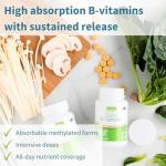 Igennus Super B-Complex - High Absorption Methylated B Vitamins, Clean Label, Sustained Release - Complete Spectrum of B Vitamins with Folate, Boosted B12 & Vitamin C, 60 Tablets