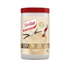 SlimFast Meal Replacement Shake for Weight Loss & Balanced Diet, Vitamins and Minerals, Low Calorie, High Protein, Vanilla Flavour, 16 servings, 584 g, Packaging May Vary
