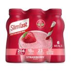 SlimFast Ready To Drink Shake, Tasty, Balanced Shake with Vitamins and Minerals, No Sugar, Strawberry Flavour, 6 x 325 ml Multipack