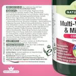 Natures Aid Multivitamins & Minerals – One-a-Day High Potency Daily Multi-Vitamin Supplement inc. B12 & Zinc – Supports Energy, Bones, Immunity, Hair, Nails – Vegan, Non-GMO, Gluten-Free – 90 Tablets