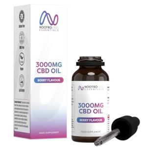 Nootro Labs 3000mg CBD Oil, High Strength CBD Oil for Anxiety, Stress and Sleep Support, Pleasant Tasting Drops for Daily Wellness (Berry)