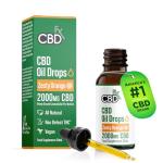 CBDfx 2000mg CBD Oil, High Strength CBD Oil for Stress, Anxiety & Sleep Support, Zesty Orange Flavoured CBD Drops, Blended with MCT Oil, No THC, 30ml