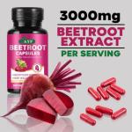 Beetroot Capsules 3000mg – High Strength Natural Dietary Supplement for Heart Health & Blood Circulation | 60 Softgels with MCT Oil | Supports Energy, Stamina & Endurance