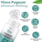 Vinco Pygeum Africanum 4,000mg Equivalent - 200mg of 20:1 Extract - 120 High Strength Capsules - 13% phytosterols - Prostrate Health Supplement - Non-GMO & Gluten Free – Made in UK
