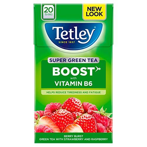Tetley Super Green Tea Boost Strawberry & Raspberry Teabags x20