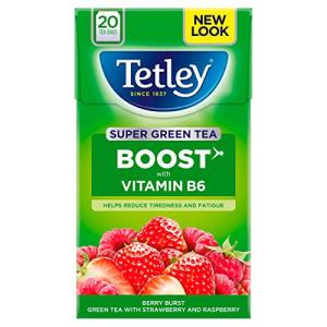 Tetley Super Green Tea Boost Strawberry & Raspberry Teabags x20
