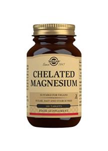 Solgar Chelated Magnesium - Supports Muscle and Nervous System - Mind Balance - Energy Release and Reduces Tiredness - Brown, 100 Tablets