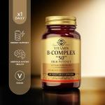 Solgar Vitamin B-Complex ''50'' Vegetable Capsules - Pack of 50 - High Potency Daily Capsule - Supports Mental Performance, Reduces Fatigue - For Busy and Active Lifestyles - With Thiamine, Riboflavin, Folic Acid - Vegan