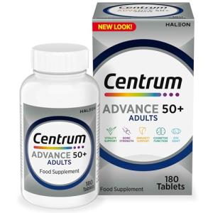 Centrum Advance 50+ Tablets Multivitamin & Mineral Supplements, with 24 essential nutrients, including vitamin D, C, Zinc, 180 ct
