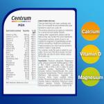 Centrum Men Tablets Multivitamin & Mineral Supplements, with 23 essential nutrients, including vitamin D, C, and Magnesium, 60 ct
