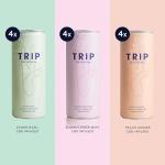 TRIP CBD Drink, Sparkling Mixed Pack Fizzy Drink, Low Calorie, Vegan (Pack of 12 x 250ml)