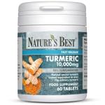 Nature's Best Turmeric 10,000mg Tablets Fast Release - High Strength, 95% Curcuminoids - Taste-Free - UK Made - 60 Tablets (2 Months' Supply)