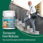 Nature's Best Turmeric 10,000mg Tablets Fast Release - High Strength, 95% Curcuminoids - Taste-Free - UK Made - 60 Tablets (2 Months' Supply)
