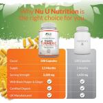 Organic Turmeric Ginger & Black Pepper 2280mg - 240 Vegan Capsules not Tablets - High Strength Tumeric Curcumin - Joints Herbal Supplement for Men and Women - Made in The UK - Nu U Nutrition