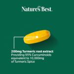 Nature's Best Turmeric 10,000mg Tablets Fast Release - High Strength, 95% Curcuminoids - Taste-Free - UK Made - 60 Tablets (2 Months' Supply)