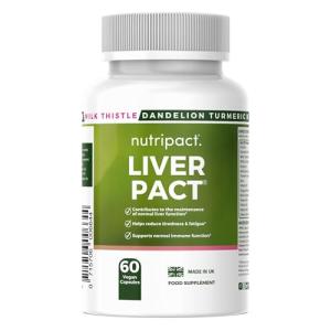 Liver Support Supplement with Milk Thistle – Liver Pact 14-in-1 High Strength Complex with Artichoke Extract, Dandelion Root, Choline & Turmeric – 80% Silymarin – 60 Vegan Capsules
