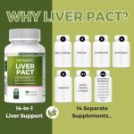 Liver Support Supplement with Milk Thistle – Liver Pact 14-in-1 High Strength Complex with Artichoke Extract, Dandelion Root, Choline & Turmeric – 80% Silymarin – 60 Vegan Capsules