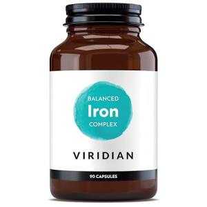Viridian - Balanced Iron Complex - 90 Caps | Support for Energy | Iron Bisglycinate, Vitamin C & B12 | Gentle on Digestion | Supports Cognitive Function & Immunity