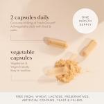 Fushi Ashwagandha Organic Herbal Supplement 340 mg, 60 Caps | Fresh-Ground Wholefood | Adaptogen, Immune, and Energy | Ethical & Vegan | Ayurveda Formula Known as WithaniaSomnifera