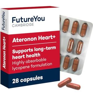 Ateronon Heart+ Health Capsules – 28x Heart Capsules with Lycopene & Vitamin B – The Original Tomato Pill – 28 Day Supply – Heart Vitamins by FutureYou Cambridge