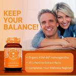 Organic Ashwagandha High Strength Capsules | KSM 66 Extract Sourced from Pure Powder | Soil Association Certified | KSM66 Ashwaganda | 60 Vegan Tablets | UK Made