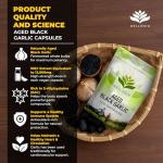 Aged Black Garlic 12,000mg - 120 Capsules | Black Garlic Bulb Extract 100:1 | Aged for Over 120 Days | Antioxidant and Cholesterol Support | Gluten Free - Made in The UK by Hellenia