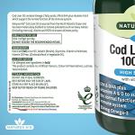 Natures Aid Cod Liver Oil 1000mg Softgels – High Strength Omega-3 Fish Oil with Vitamins A & D – Supports Immune System, Heart Health, Brain, Vision, Joints – Non-GMO – 180 Capsules