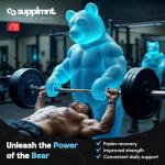 Supplmnt. Creatine Gummies 5000mg Lab-Tested 120ct Max Strength Muscle Growth/Recovery Supplements for Men & Women Creatine Monohydrate B12 & L-Taurine Vegan Gym Pre Workout Gummies, (Blueberry)