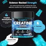 Supplmnt. Creatine Gummies 5000mg Lab-Tested 120ct Max Strength Muscle Growth/Recovery Supplements for Men & Women Creatine Monohydrate B12 & L-Taurine Vegan Gym Pre Workout Gummies, (Blueberry)