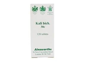 Ainsworths 30C Kali Bich Homoeopathic Remedy - Pack of 120 Tablets