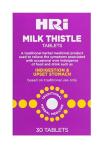 HRI Milk Thistle 30 Tablets - to Relieve Symptoms Associated with Over Indulgence of Food and Drink Such As Indigestion and Upset Stomach. 300 mg of Milk Thistle Extract. 1 Pack
