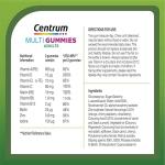 Centrum MultiGummies, Gummy Multivitamins for Adults with Cherry, Berry & Orange Natural Fruit Flavouring, Includes essential vitamins D, B12 & C, 60 ct