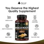 Maca Root Capsules with KSM Ashwagandha and Ginseng - 180 High Strength 6000mg Maca Root + Ashwagandha KSM-66, Panax Ginseng & Black Pepper - Vegan Capsules Made in The UK